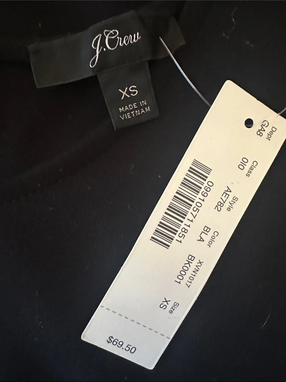 J. Crew Black Sleeveless Crewneck Tank Top with jeweled back detail